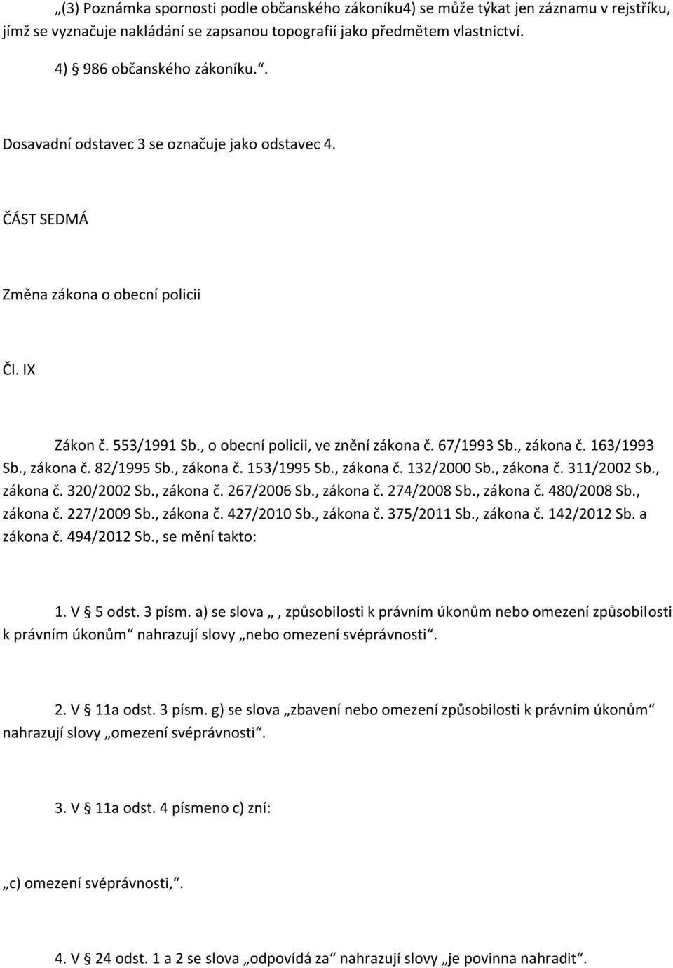 , zákona č. 82/1995 Sb., zákona č. 153/1995 Sb., zákona č. 132/2000 Sb., zákona č. 311/2002 Sb., zákona č. 320/2002 Sb., zákona č. 267/2006 Sb., zákona č. 274/2008 Sb., zákona č. 480/2008 Sb.