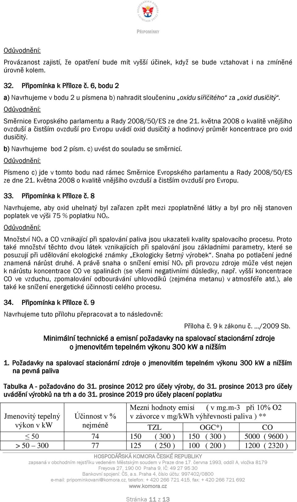 května 2008 o kvalitě vnějšího ovzduší a čistším ovzduší pro Evropu uvádí oxid dusičitý a hodinový průměr koncentrace pro oxid dusičitý. b) Navrhujeme bod 2 písm. c) uvést do souladu se směrnicí.