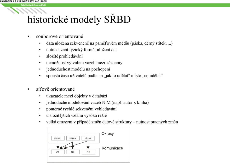 spousta času uživatelů padla na jak to udělat místo co udělat síťově orientované ukazatele mezi objekty v databázi jednoduché modelování