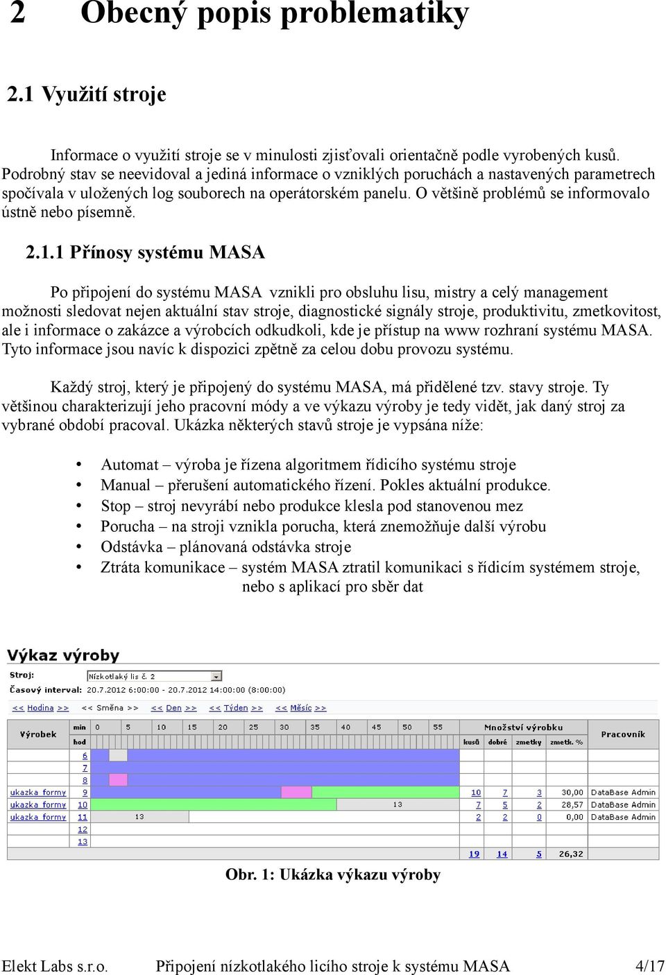 O většině problémů se informovalo ústně nebo písemně. 2.1.