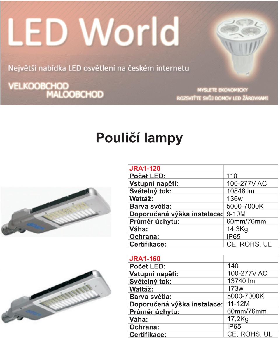 Průměr úchytu: 110 100-277V AC 10848 lm 136w 5000-7000K 9-10M