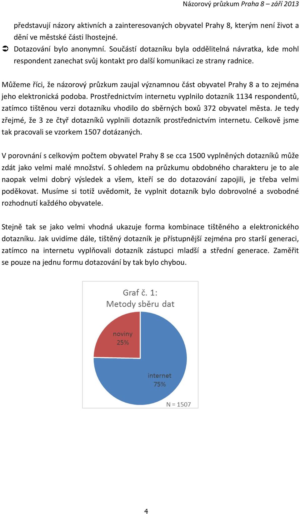 Můžeme říci, že názorový průzkum zaujal významnou část obyvatel Prahy 8 a to zejména jeho elektronická podoba.