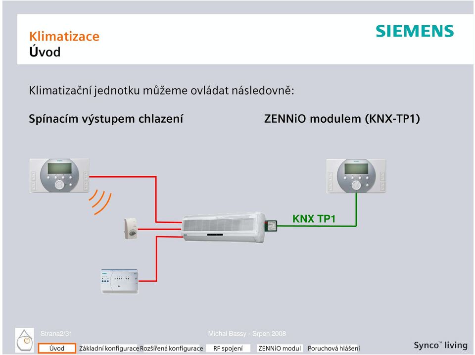 chlazení ZENNiO modulem (KNX-TP1) KNX