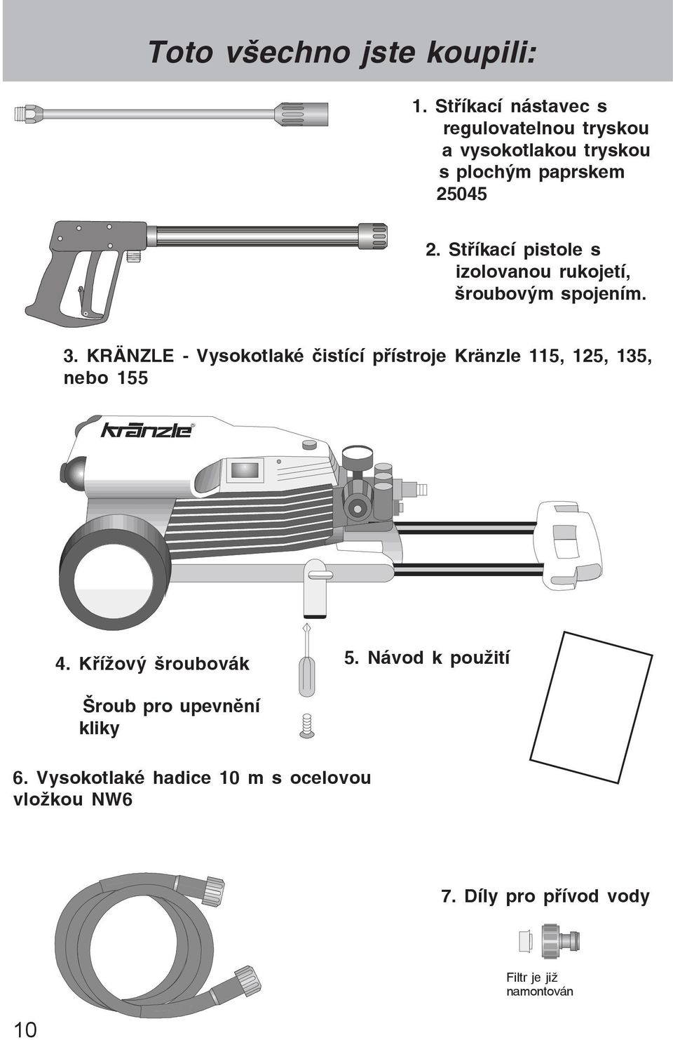 St¾íkací pistole s izolovanou rukojetí, ãroubovým spojením. 3.