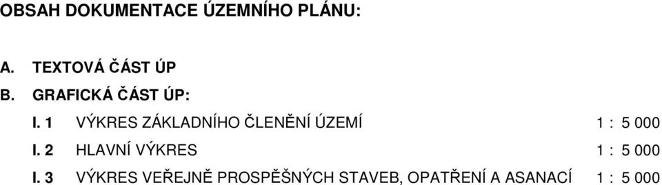 1 VÝKRES ZÁKLADNÍHO ČLENĚNÍ ÚZEMÍ 1 : 5 000 I.