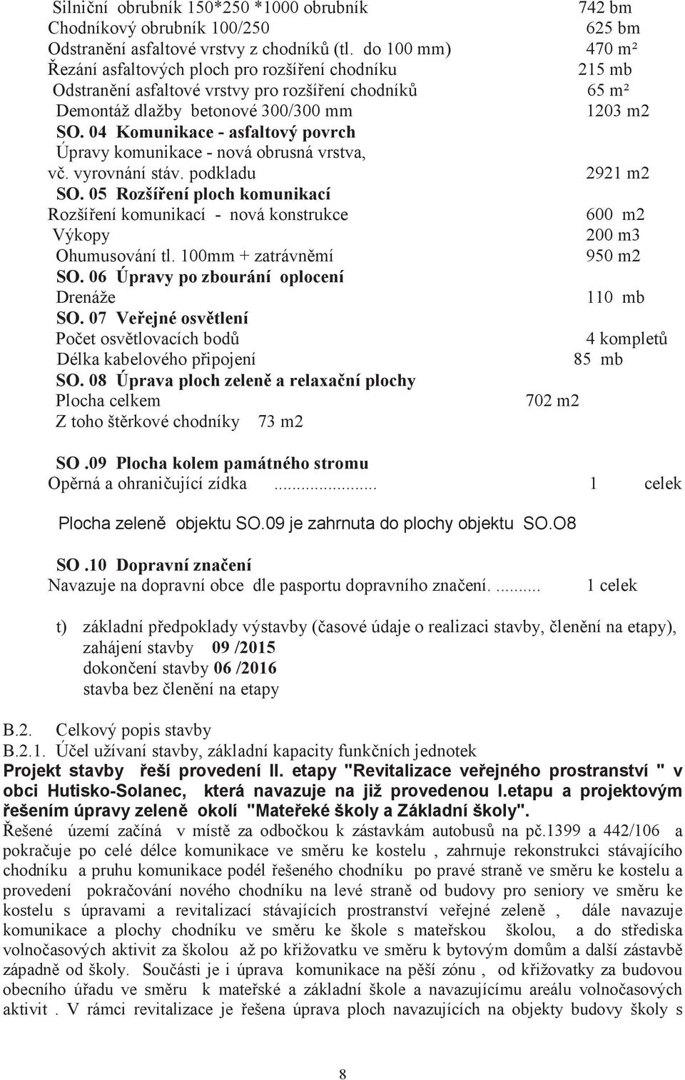 04 Komunikace - asfaltový povrch Úpravy komunikace - nová obrusná vrstva, v. vyrovnání stáv. podkladu 2921 m2 SO.