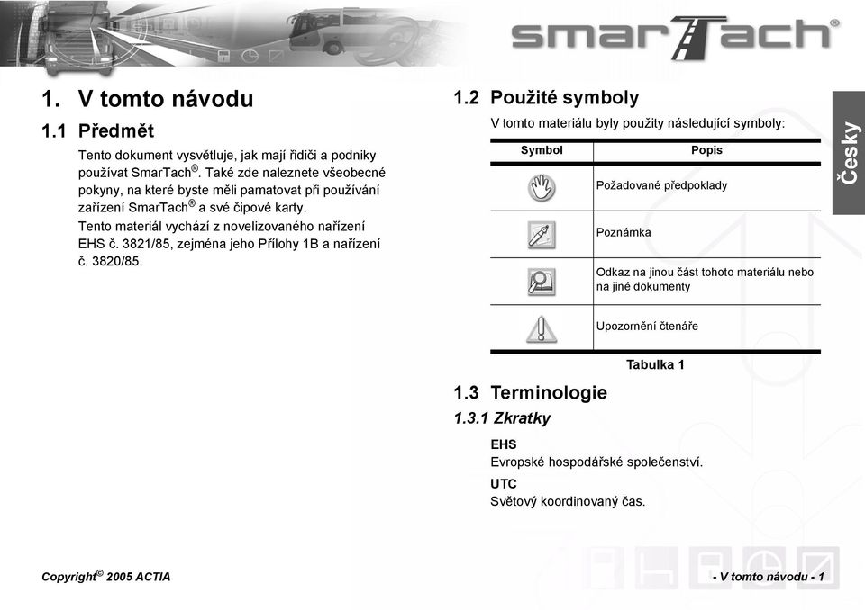 Tento materiál vychází z novelizovaného nařízení EHS č. 3821/85, zejména jeho Přílohy 1B