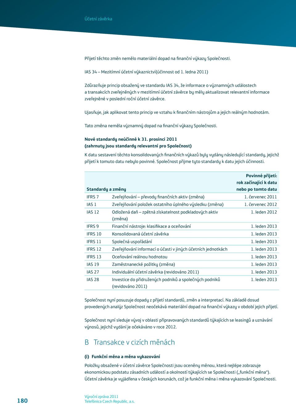 zveřejněné v poslední roční účetní závěrce. Ujasňuje, jak aplikovat tento princip ve vztahu k finančním nástrojům a jejich reálným hodnotám.