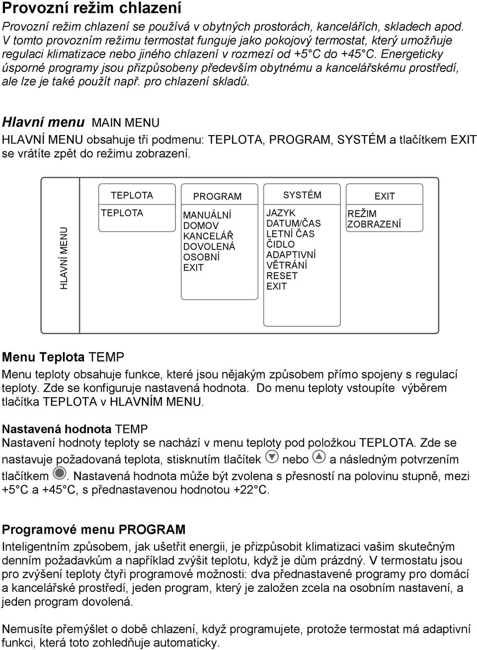 Energeticky úsporné programy jsou přizpůsobeny především obytnému a kancelářskému prostředí, ale lze je také použít např. pro chlazení skladů.