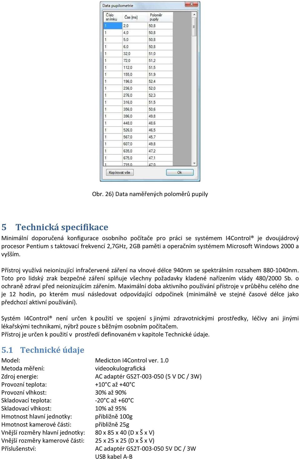 Toto pro lidský zrak bezpečné záření splňuje všechny požadavky kladené nařízením vlády 480/2000 Sb. o ochraně zdraví před neionizujícím zářením.