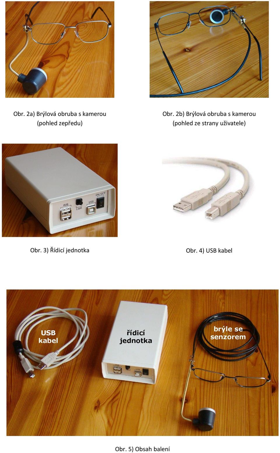 3) Řídicí jednotka Obr. 4) USB kabel USB kabel řídicí jednotka Obr.