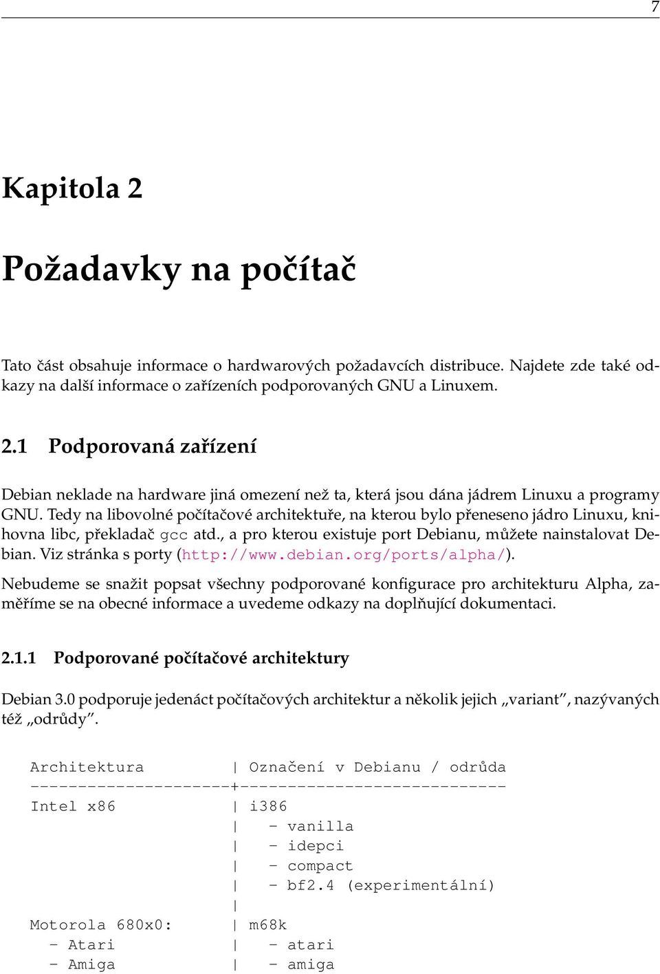 Viz stránka s porty (http://www.debian.org/ports/alpha/).