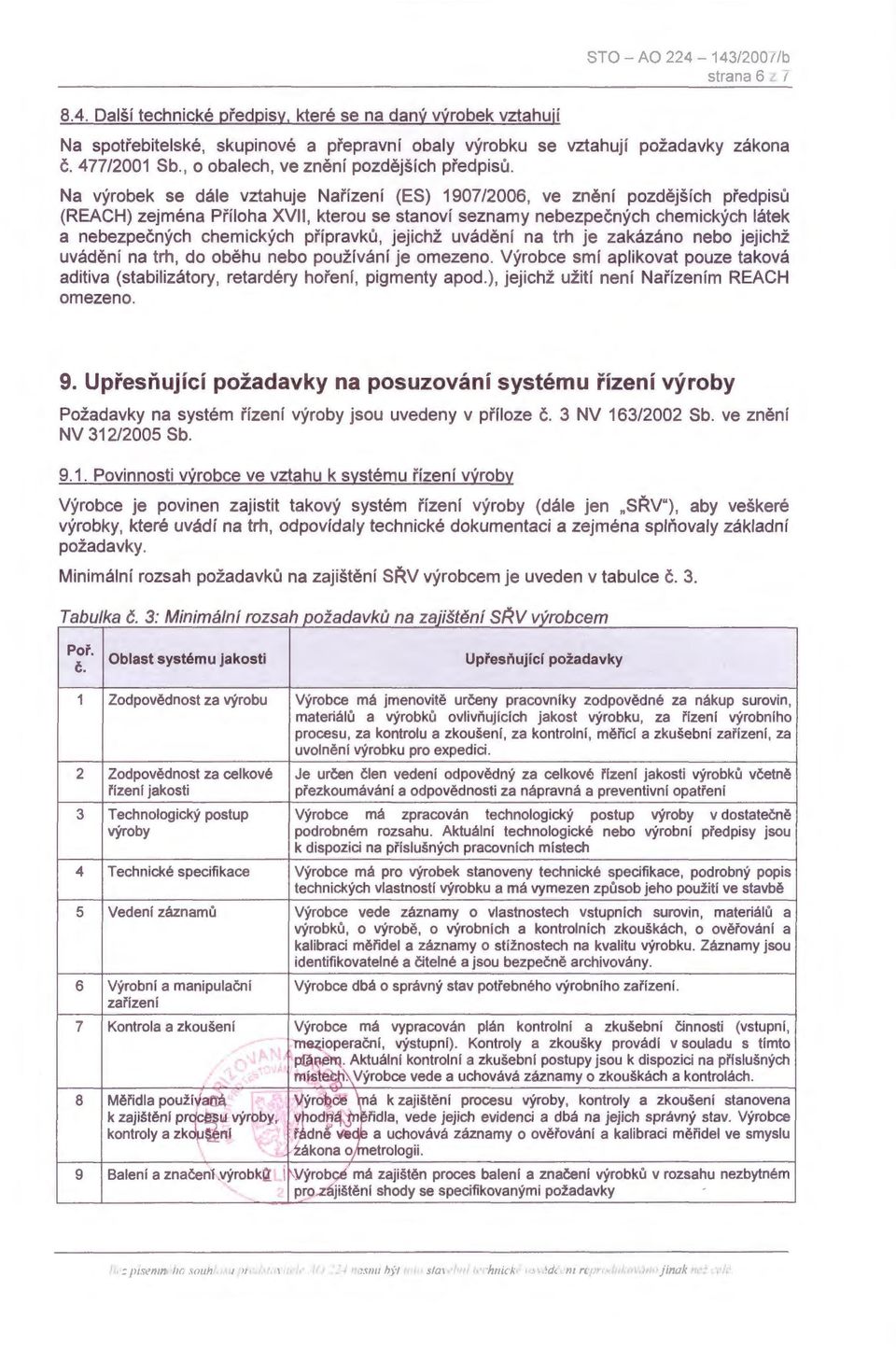 Na výrobek se dále vztahuje Nařízení (ES) 1907/2006, ve znění pozdějších předpisů (REACH) zejména Příloha XVII, kterou se stanoví seznamy nebezpečných chemických látek a nebezpečných chemických