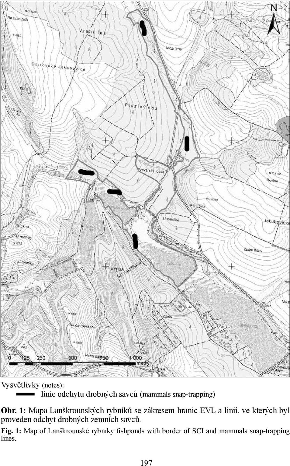 kterých byl proveden odchyt drobných zemních savců. Fig.