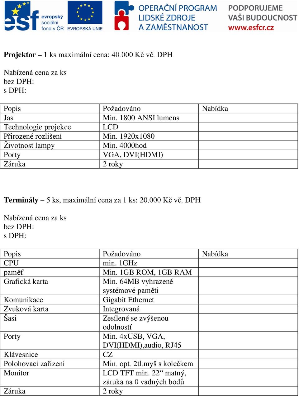 1GB ROM, 1GB RAM Grafická karta Min.