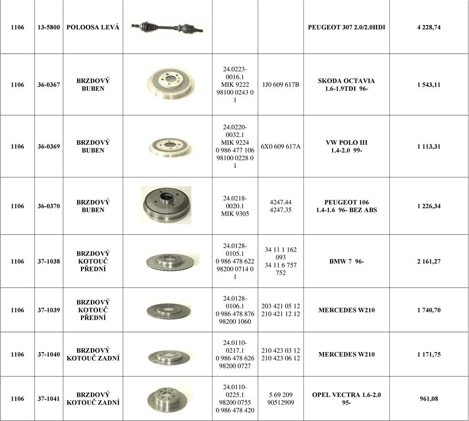 6 96- BEZ ABS 1 226,34 1106 37-1038 KOTOUČ 24.0128-0105.1 0 986 478 622 98200 0714 0 1 34 11 1 162 093 34 11 6 757 752 BMW 7 96-2 161,27 1106 37-1039 KOTOUČ 24.0128-0106.