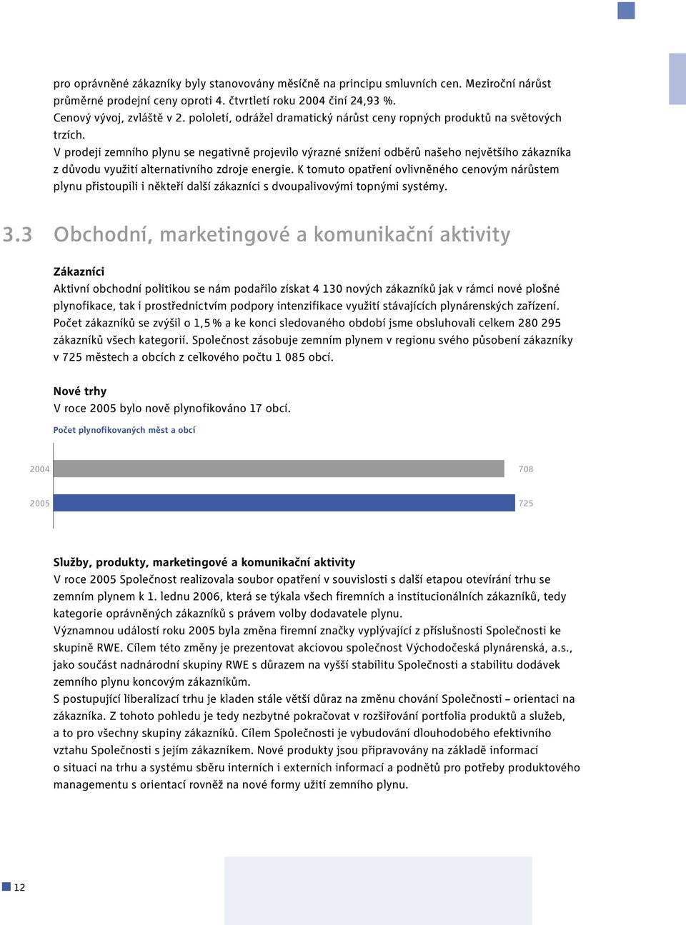 V prodeji zemního plynu se negativně projevilo výrazné snížení odběrů našeho největšího zákazníka z důvodu využití alternativního zdroje energie.