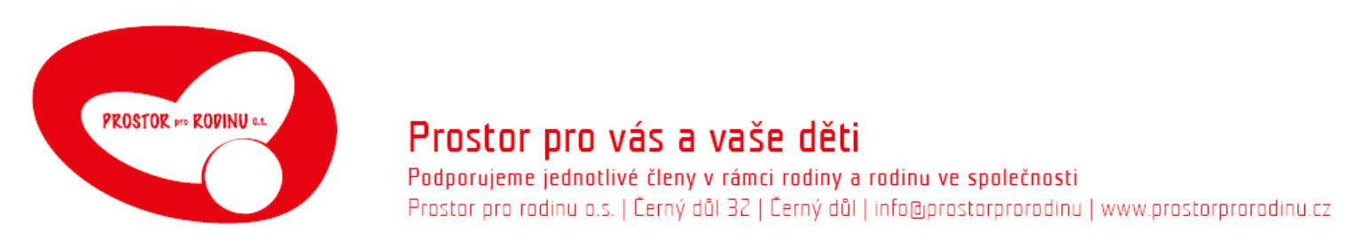 1 ZPRÁVA o ČINNOSTI 214 Sdružení Prostor pro rodinu,o.s. vzniklo v roce 28 v Černém Dole.