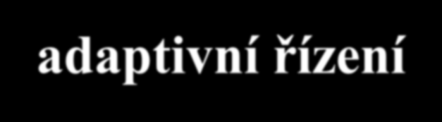 ŘÍZENÍ adaptivní řízení systém se umí přizpůsobovat měnícímu se prostředí tím, že na základě průběžného příjmu informací ze sebe sama, ze své činnosti (ze svého působení) i z prostředí, mohou změnou