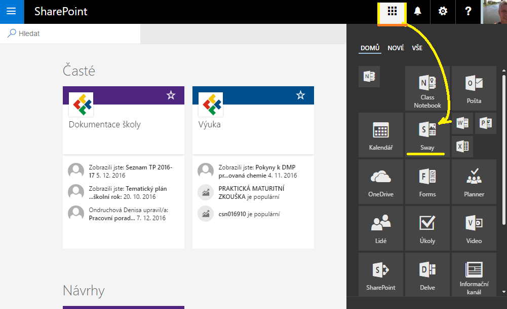 Aplikace Sway tedy určitě nehodlá překonat možnosti prezentací ve formátu PowerPoint, nástroj Sway je zde proto, aby na cloudu umožnil uživateli snadno a rychle vytvořit interaktivní webovou