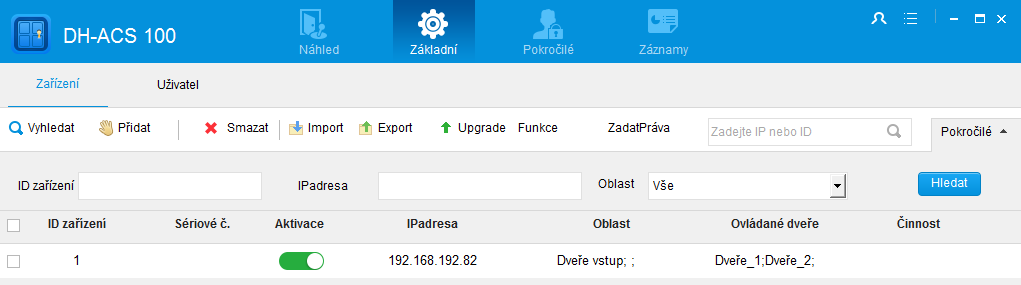 Obrázek 6-6 Krok 3. Napište jméno skupiny a vložte dveře. Krok 4. Klikněte na tlačítko OK. 6.1.1.6 Upgrade kontroléru Základní zařízení upgrade, vyberte aktualizační soubor.