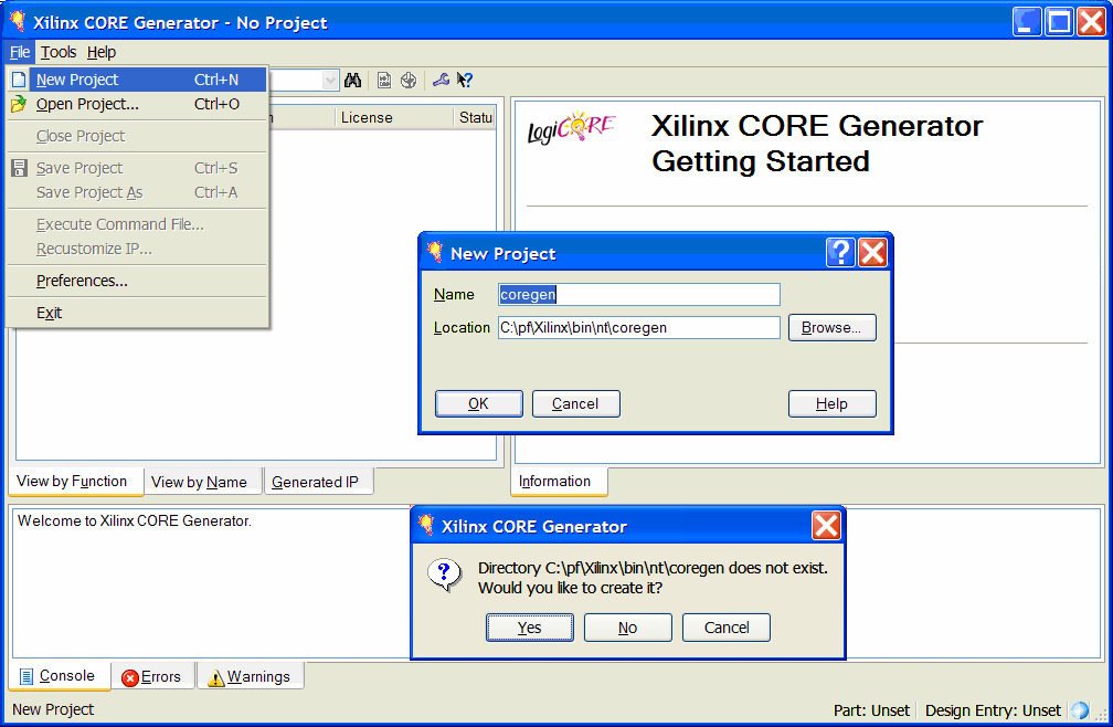 Generátor umožňuje generovat širokou řadu IP jader, a to od běžných FIFO pamětí až po specializované funkce jako jsou FIR filtry a PCI-X sběrnice. 3.