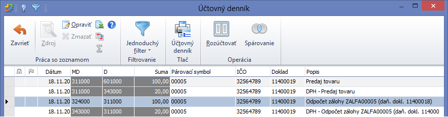 d) Vystavenie ostrej tovarovej faktúry Po dodávke tovaru alebo služby vytvoríme ostrú faktúru na vyúčtovanie tovaru s členením vstupujúcim do DPH napr. 12U R01_03.