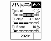 Prístroje a ovládacie prvky 123 udávaná aktuálna hodnota spotreby. Menu Výkon Hlavné spotrebiče: V zostupnom poradí sa zobrazuje zoznam momentálne zapnutých používateľov s najvyšším komfortom.