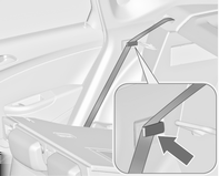 Úložná schránka 83 Vyklopte zadnú lakťovú opierku. Bezpečnostné pásy veďte cez bočné vodidlá aby sa ochránili pred poškodením. Keď sklápate operadlá, ťahajte bezpečnostné pásy spolu s nimi.