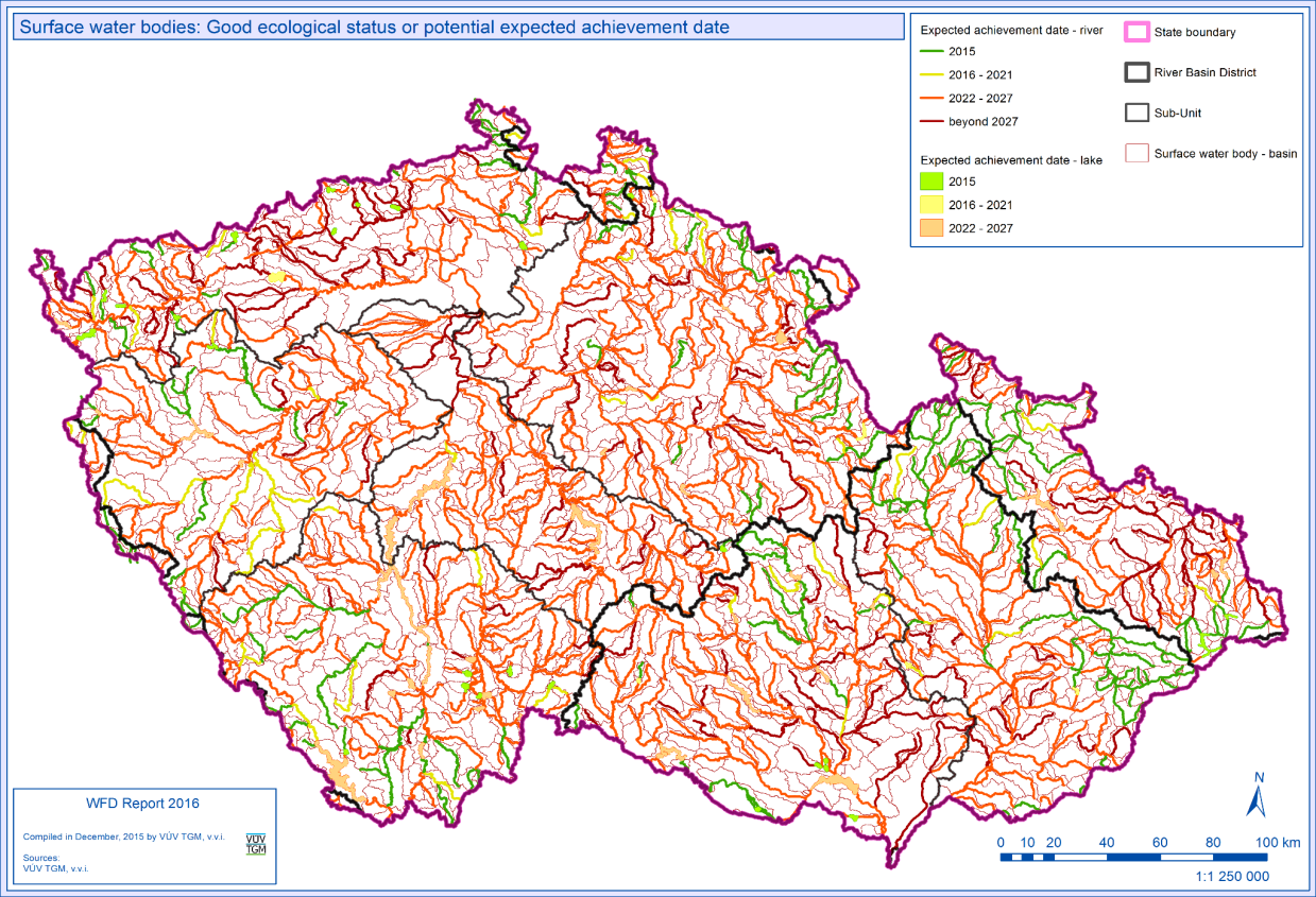 Odhady dosažení dobrého stavu/potenciálu k 2021, 2027 ČR Dunaj Labe Odra Datum dosažení Počet Počet Počet Počet 2015 236 14,7 82 18,9 118