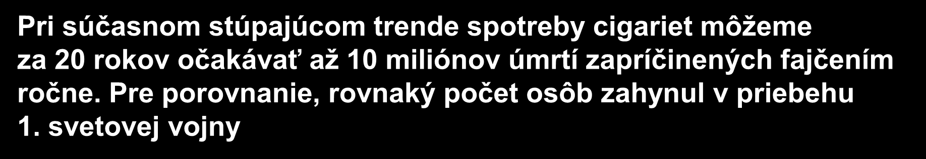 FAJČENIE Na následky fajčenia ročne umierajú 3 milióny osôb V priemere každých desať sekúnd vyhasína na zemeguli jeden ľudský život následkom fajčenia Vďaka svojej zhubnej záľube stráca priemerný