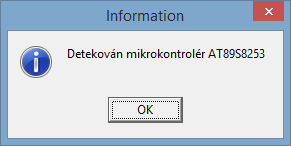 Obrázek 47 Grafické prostředí aplikace Programátor 8.3.1 Spuštění Programátoru Po spuštění dojde k pokusu o zjištění vloženého mikrokontroléru.