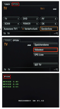 4.3. Přepínání mezi vstupy AV1, AV2 a AV3 Požadovaný zdroj AV signálu lze zvolit prostřednictvím dotykového displeje v nabídce TV: Položka TV AV1 Položka DVD AV2 Položka AV AV3.