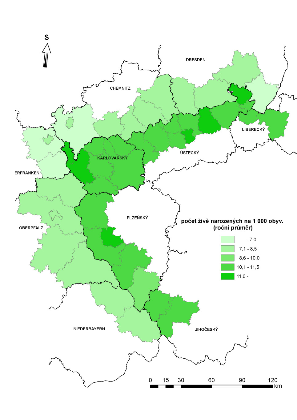 nárůstem/úbytkem) na Sokolovsku a Mostecku (o 2%), ještě výrazněji pak v obvodech Mariánské Lázně a Bílina (o 3 %, resp. 4 %).