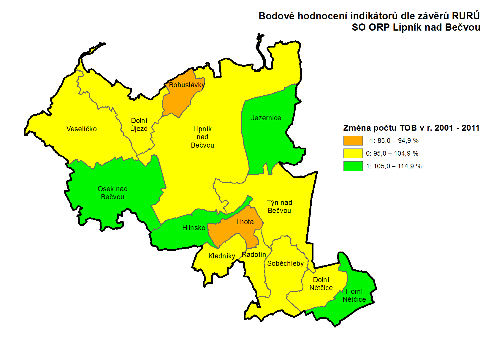 Obec, SO ORP, kraj, ČR Změna počtu obydlených Trvale obydlené byty bytů v letech 2001 2011 2001 2011 abs.