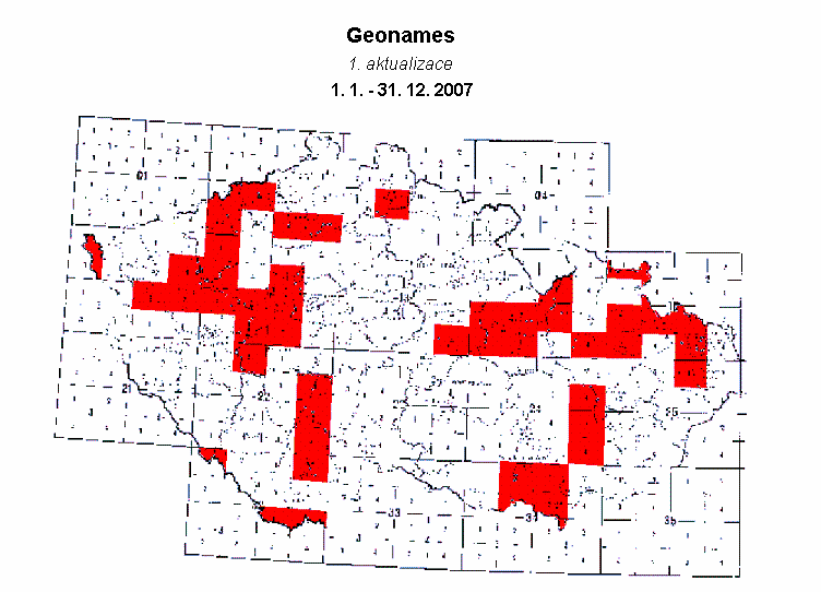 V rámci pozemkových úprav a obnovy DKM byla provedena navíc aktualizace názvosloví v 13 katastrálních územích. Data byla poskytována prostřednictvím Geoportálu ZÚ včetně WMS služeb.