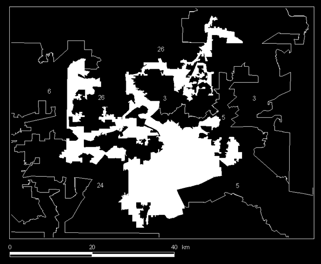 Gerrymandering Příklad: Dallas (volby Kongresu USA 1992)