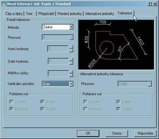 Filip Čmiel, AutoCAD 223 9.3.7. Přidání tolerancí ke kótám Tolerance zobrazují rozsah, v rámci kterého se kóta může lišit.