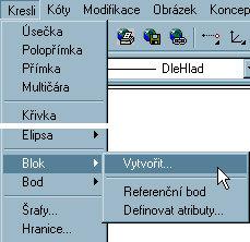 Filip Čmiel, AutoCAD 256 11.1. Práce s bloky Blok je skupina entit, jejichž vzájemná poloha je pevně fixována. Tato skupina se navenek projevuje jako jedna entita.