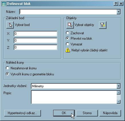 Filip Čmiel, AutoCAD 258 Obrázek 11-2: Dialogové okno