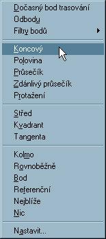 Filip Čmiel, AutoCAD 53 Obrázek 2-21: Vylétávací panel nástrojů Uchopení objektu ve