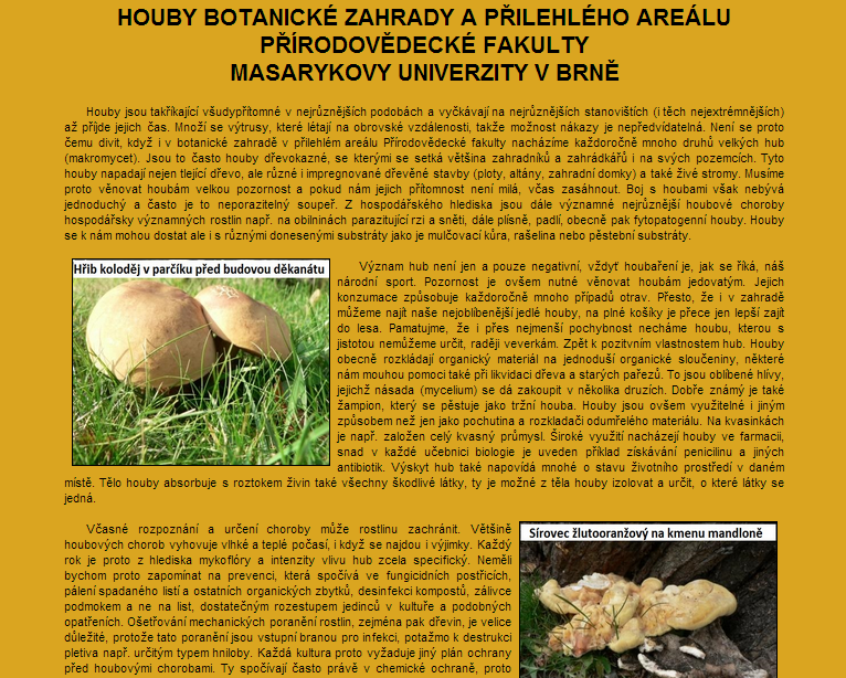 5.2 Webové stránky Finální verze jednoduchých webových stránek je dostupná na adrese www.sci.muni.cz/bot_zahr.