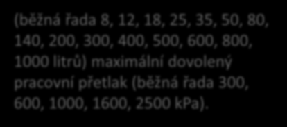 Výpočet membránových expanzních nádob Expanzní objem Ve se stanoví na základě zvětšení objemu vody v soustavě při jeho ohřátí z 10 C na střední návrhovou teplotu vody v otopné soustavě θm ( C).