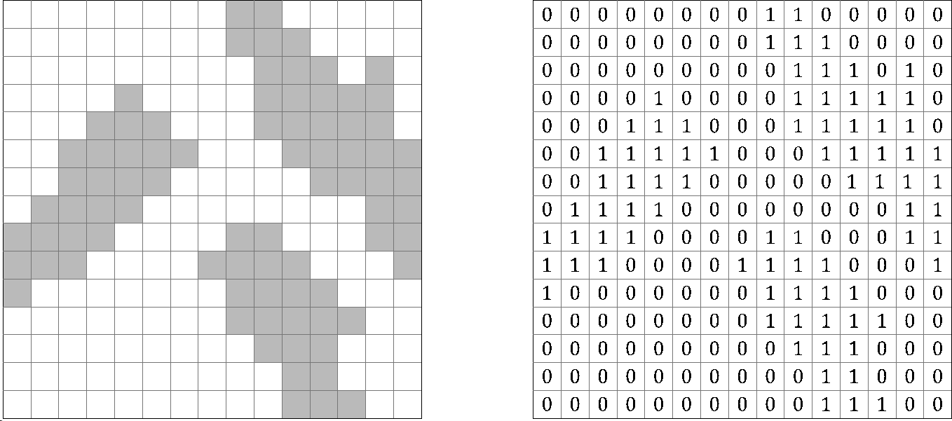 pouze jednoho odstínu černé a bílé zcela zbytečné a proto se digitalizovaný obraz dále převede na matici nul a jedniček (obr. 9). Obrázek 9: Digitalizace média 3.1.