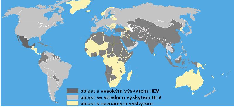 Nejčastější zvířecí rezervoáry HEV a jejich procentuální zastoupení dle lokality výskytu jsou uvedeny v tabulce č. 3.