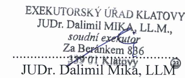 tfeti strana protokolu sepsancho u Okresniho soudu v Klatovech dne 22.2.2013 v souladu s bodem 8 Cl&u 11. pfechodnych ustanoveni z&. E. 39612012 Sb.