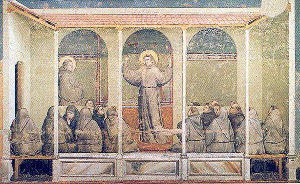 Giottovy nástěnné malby ve Florencii v kostele S. Croce 46) Zjevení sv.