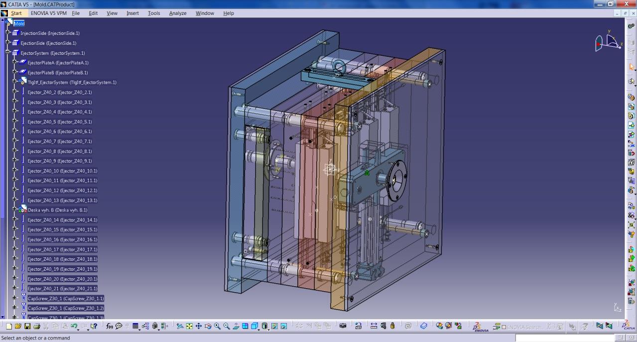 UTB ve Zlíně, Fakulta technologická 35 6 POUŽITÝ SOFTWARE 6.1 Catia V5R19 Pro 3D konstrukci formy a zpracování příslušné výkresové dokumentace byl použit program Catia V5R19.