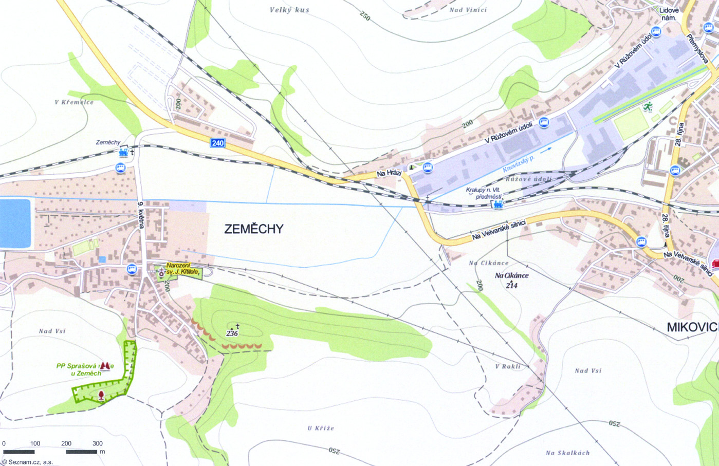 1 2 3 4 5 1. ŽST Zeměchy 2. výhled na Pražskou plošinu se sprašovými roklemi 3.