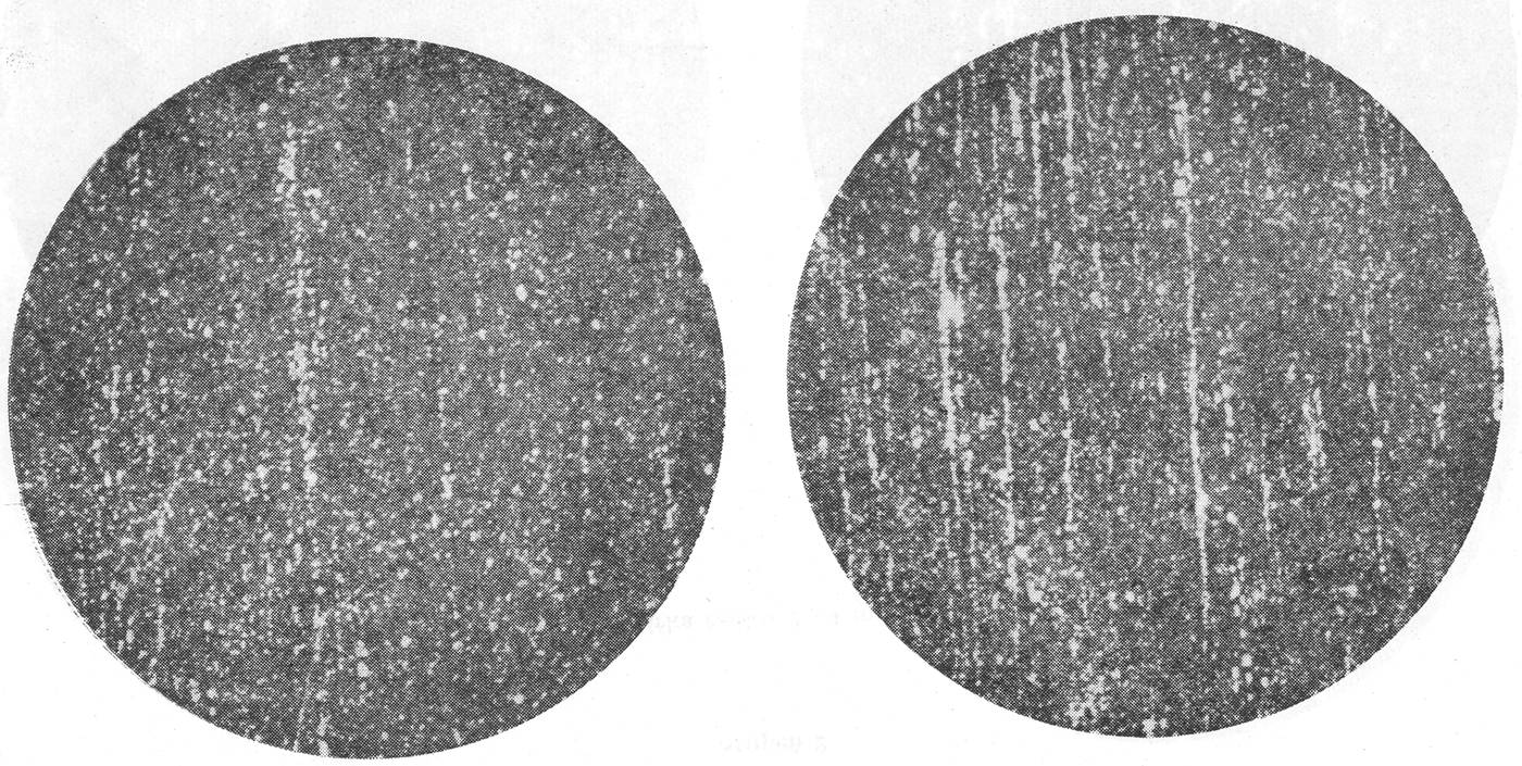 5 / 14 Ztěchto uvedených snímků lze karbidickou heterogenitu hodnotit klasifikačním stupněm 1b (šířka řádku 1-2 mm).